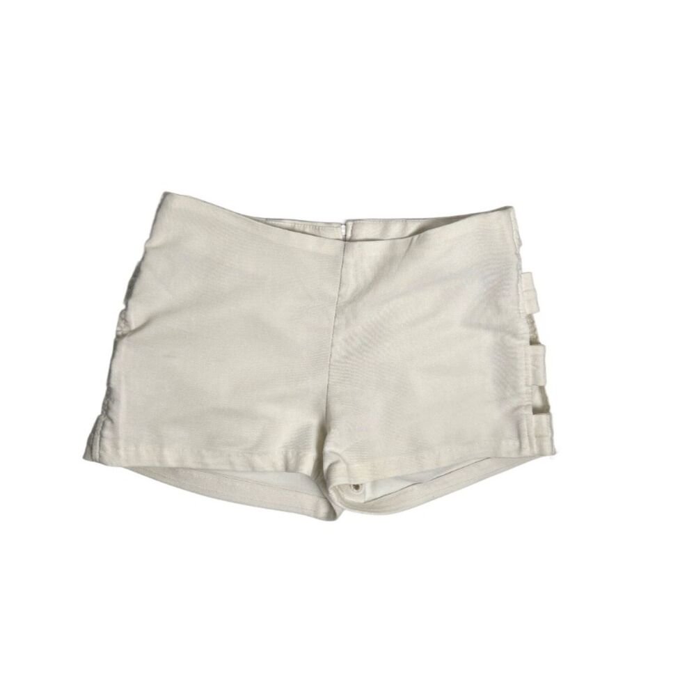 Street Code Y2K Off White Low Rise Side Cutout Micro‎ Shorts No Size Tag